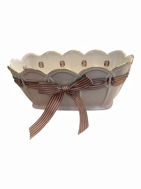 Lenox Great Giftables Small Pierced Ribbon Bowl White & Pink